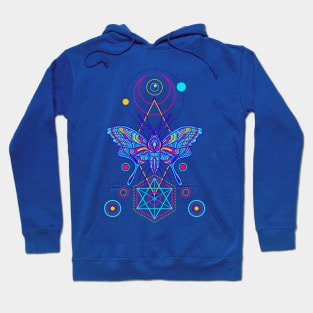 Sassy Neon Goth Moth Hoodie